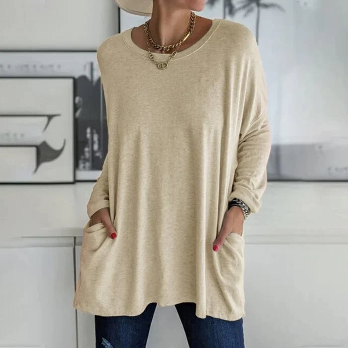 Damen Loose Fit Oberteil Casual Lässig Komfortabel