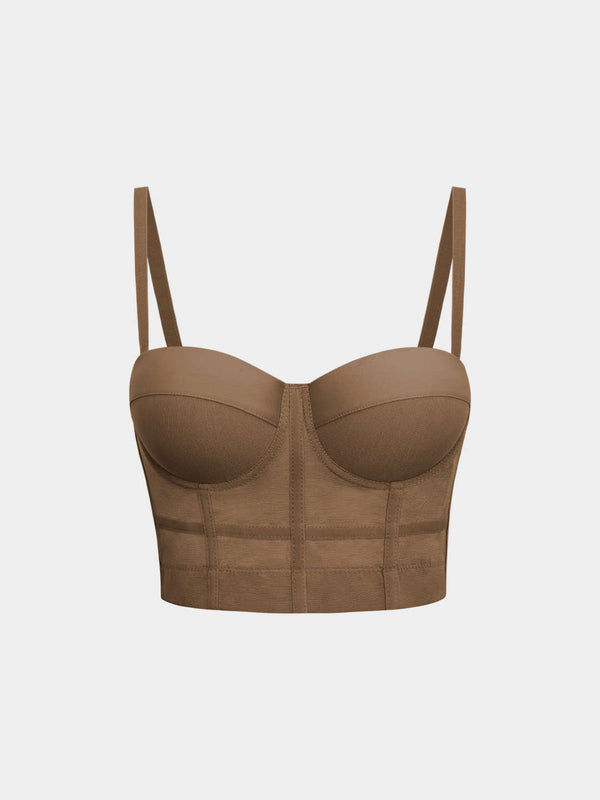 Bustier Top Damen Transparent Slim Fit Festlich