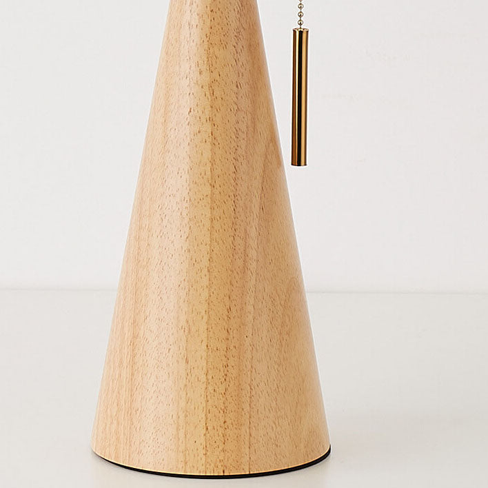 Minimalistische LED-Tischlampe Holz Plissee Stoffschirm Wohnzimmer