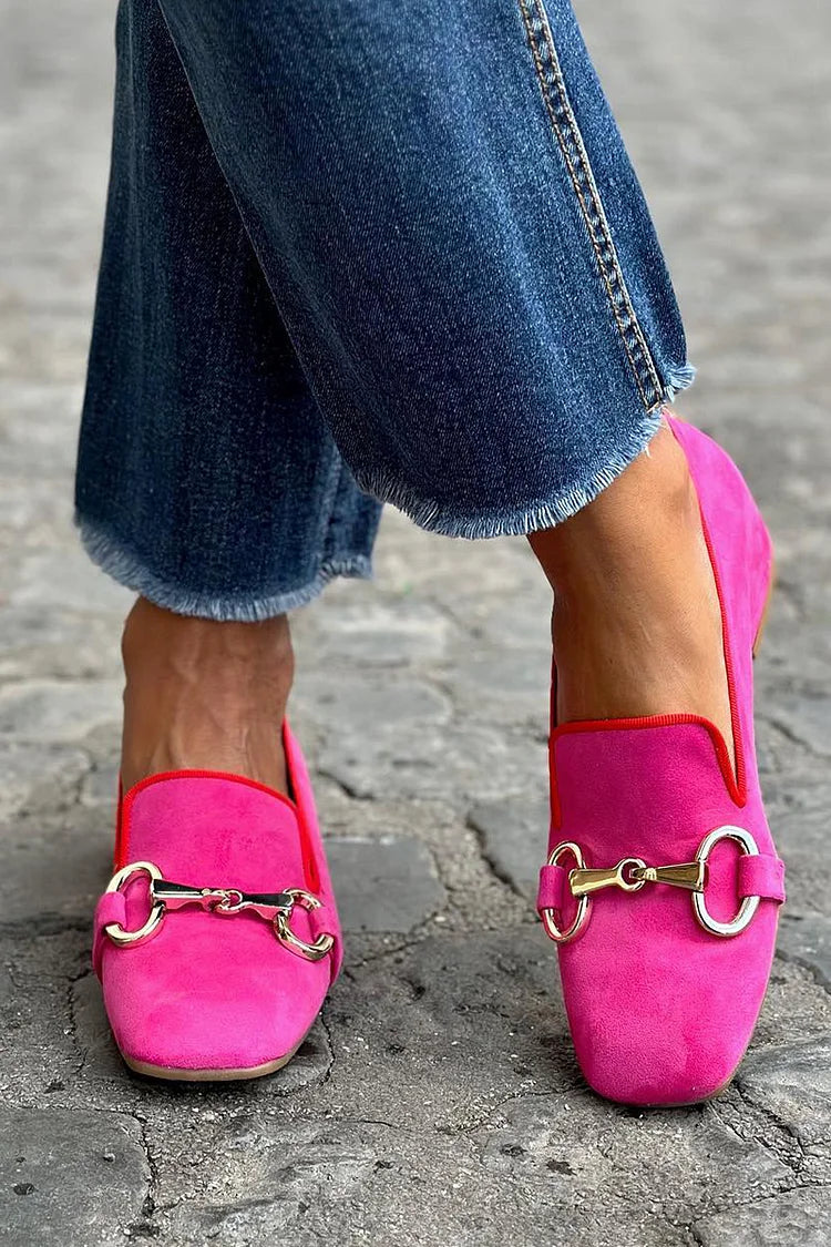Damen Loafer mit Schnallen Casual Komfort
