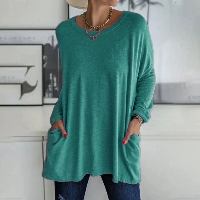 Damen Loose Fit Oberteil Casual Lässig Komfortabel