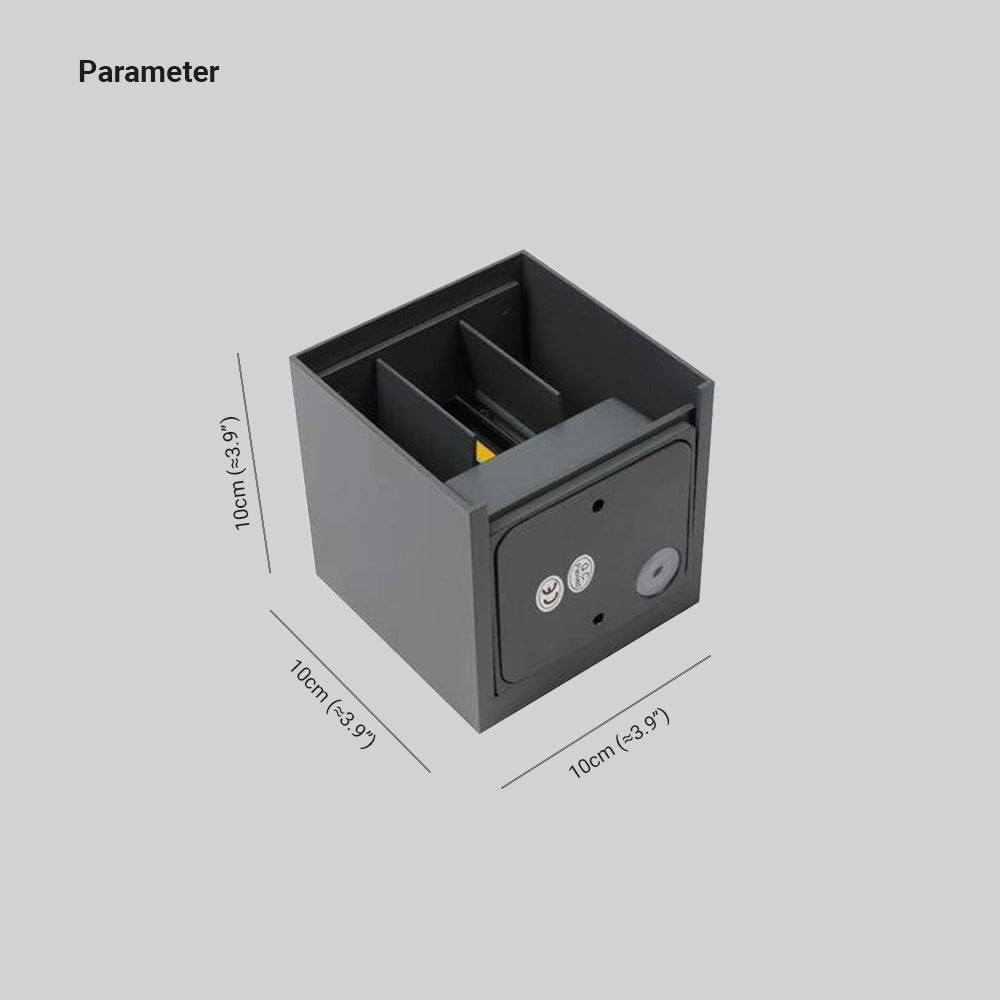 Verstellbare LED-Außenwandlampe Quadrat Modern Garten