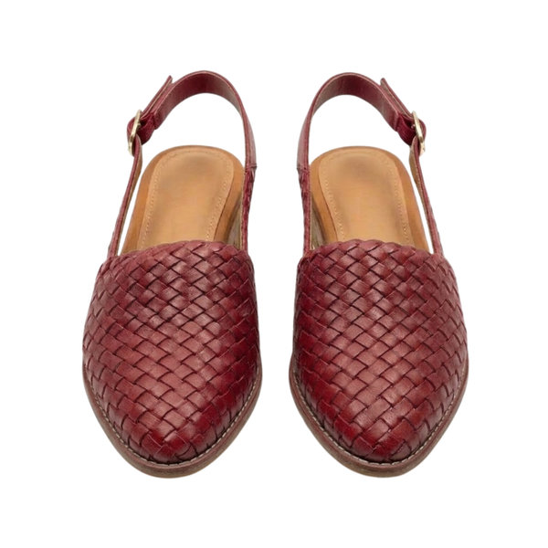Slingbacks Damen Geflochten Spitz Elastischer Hinterriemen Alltag