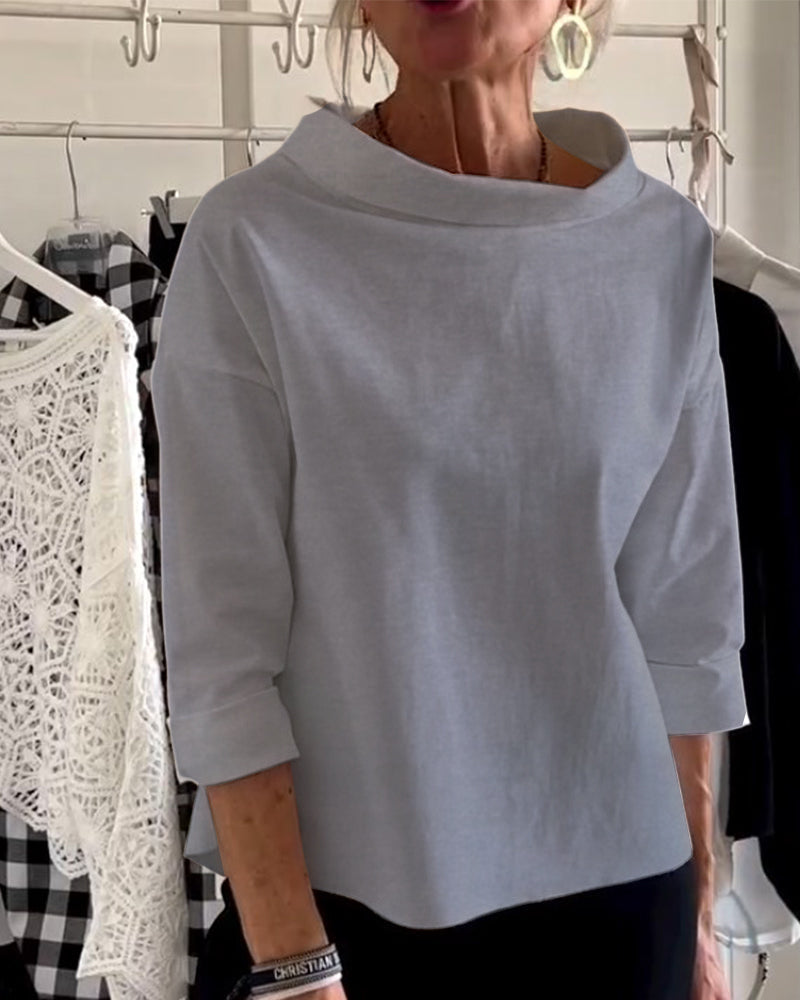 Damen Elegantes Oberteil Slim Fit Business Freizeit