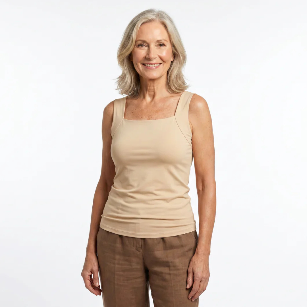 Damen Tanktop mit integriertem Sport-BH Regular Fit Freizeit