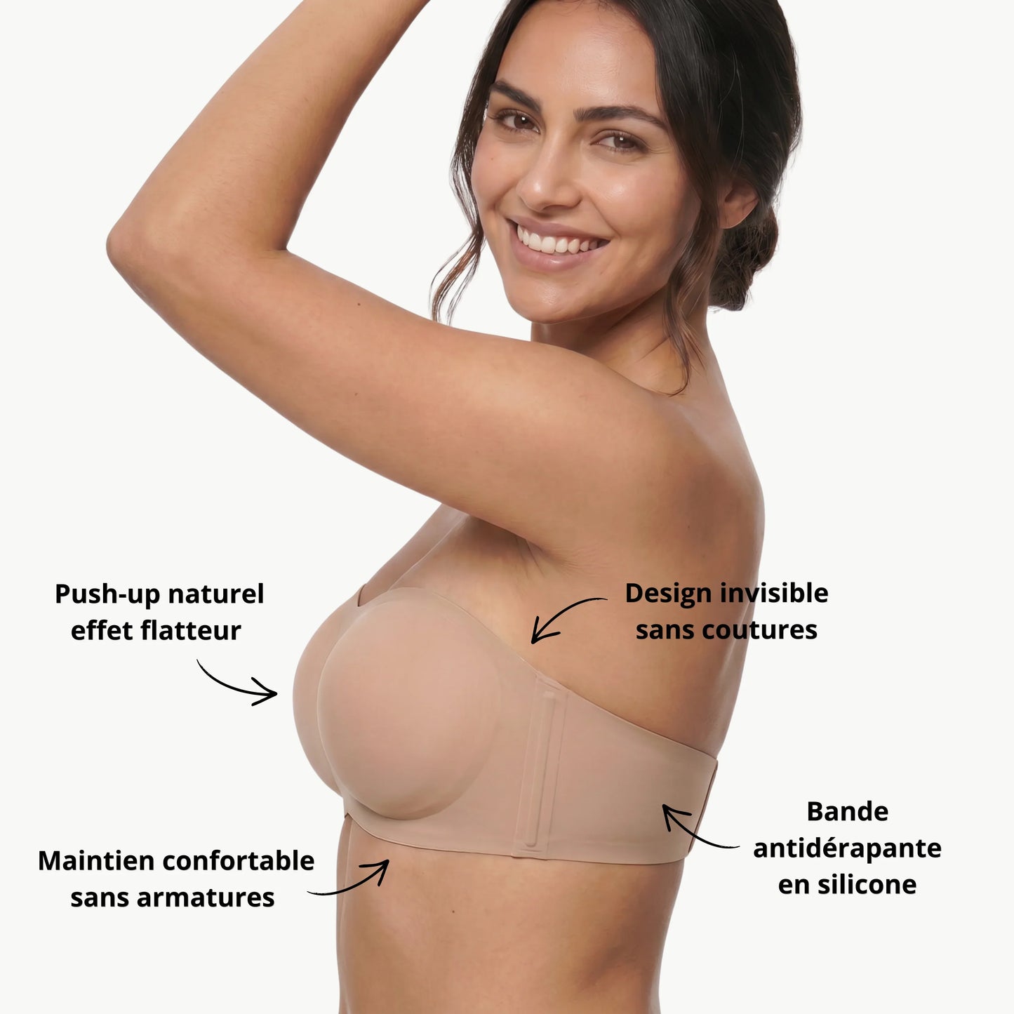 Trägerloser BH Damen Komfortabler Bügelloser Push-up Alltag