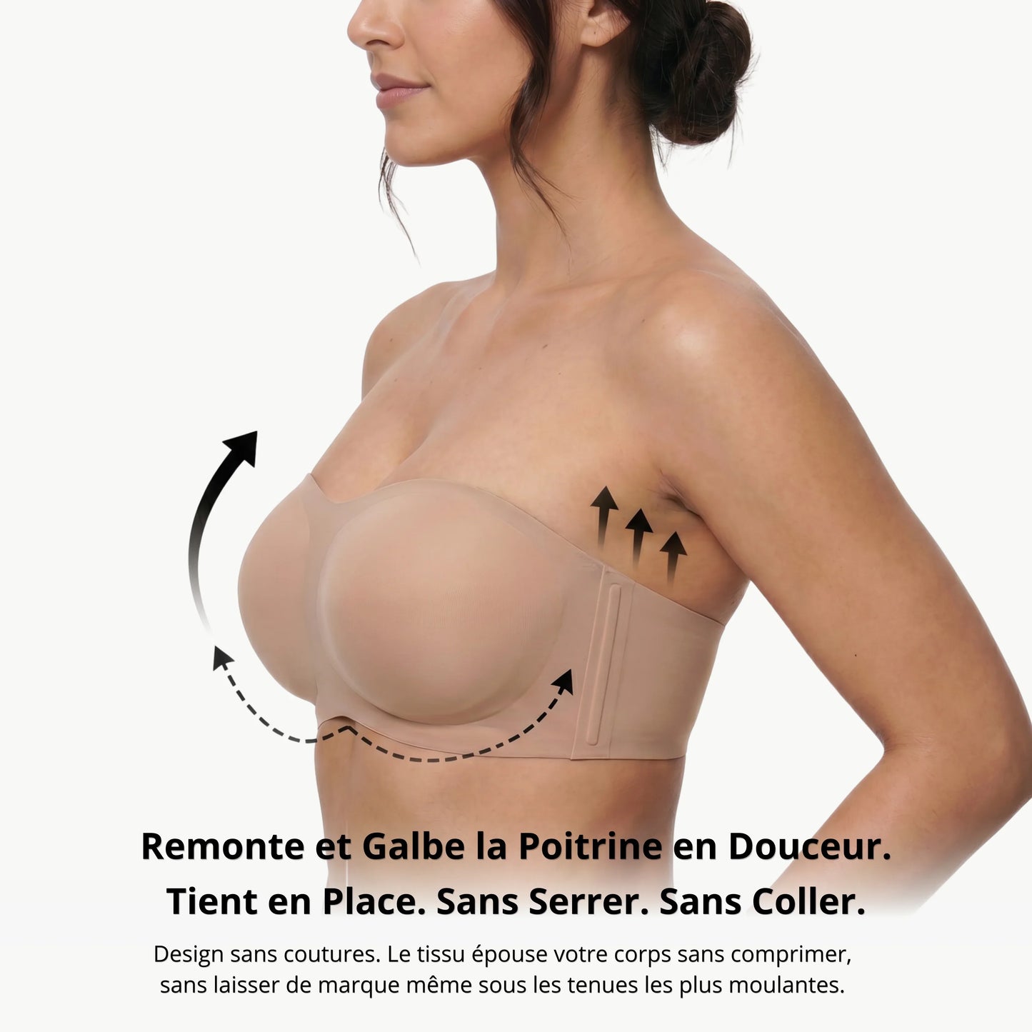 Trägerloser BH Damen Komfortabler Bügelloser Push-up Alltag
