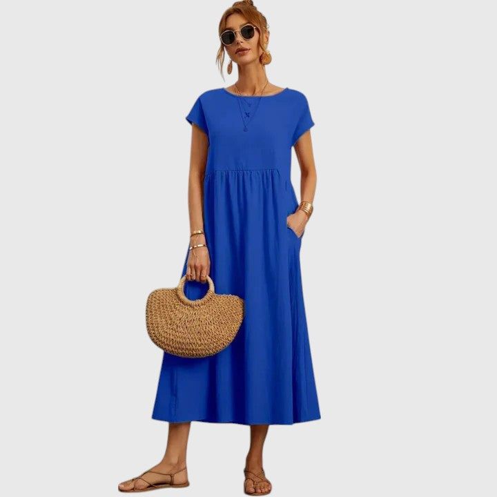 Damen Midi-Kleid Relaxed Fit Freizeit bequem sommerlich