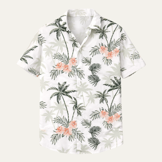 Das Cotswolds Herren Kurzarmhemd mit Palmenprint