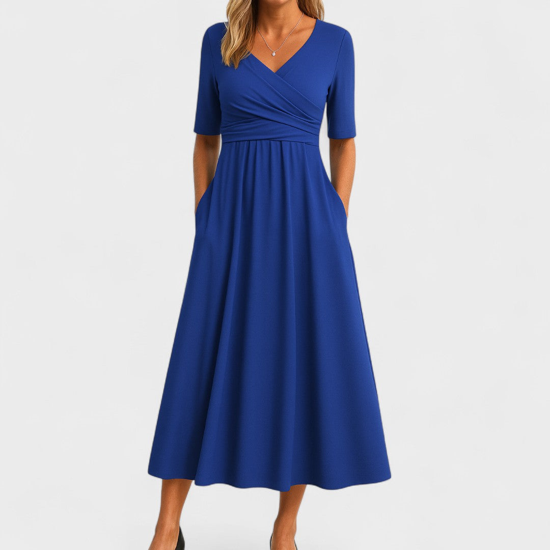 Damen Midi-Kleid Slim Fit Freizeit Elegant
