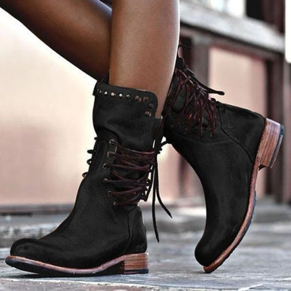 Damen Cowboystiefel Hoch Western Stil Freizeit