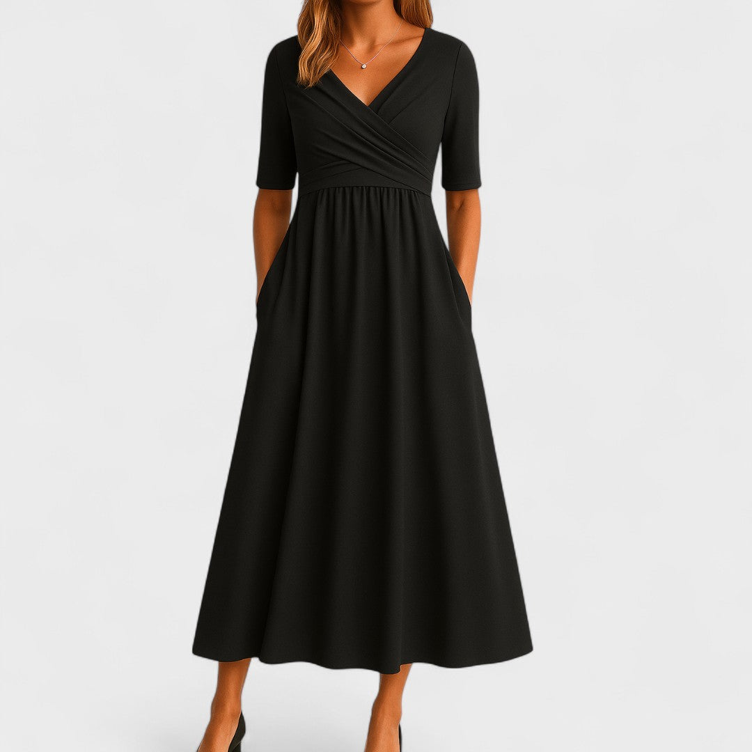 Damen Midi-Kleid Slim Fit Freizeit Elegant