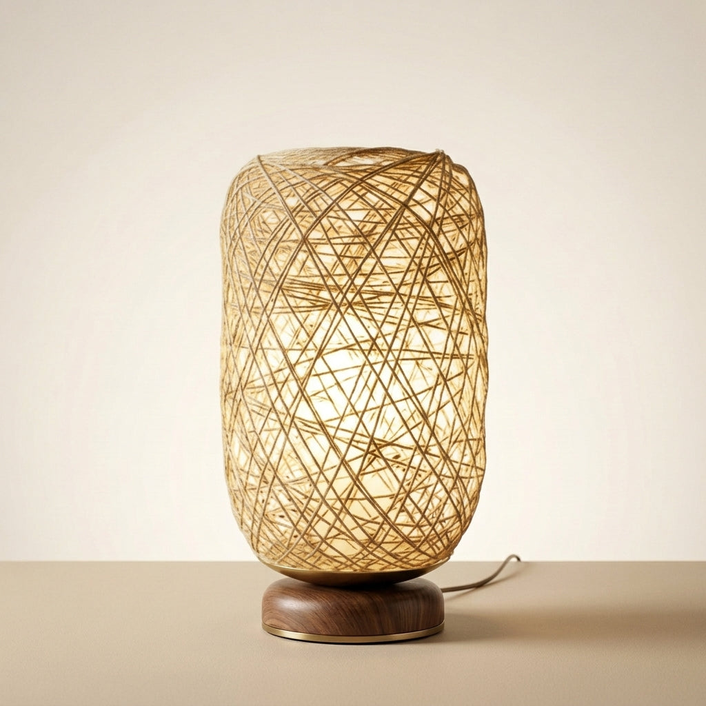 Tischlampe Rattan Boho Wohnzimmer Minimalistisch