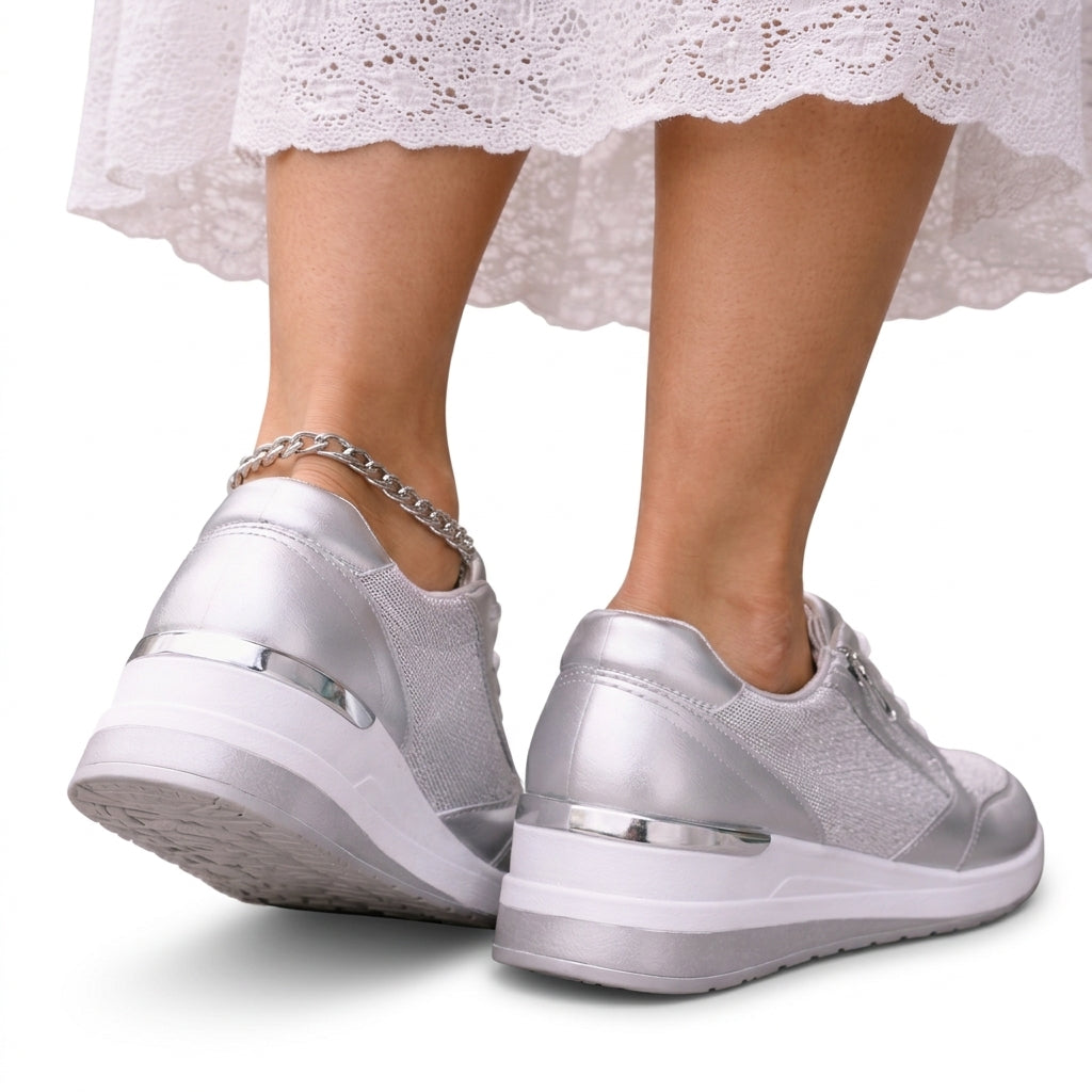 Damen Schnürplattform-Sneaker Regular Fit Freizeit