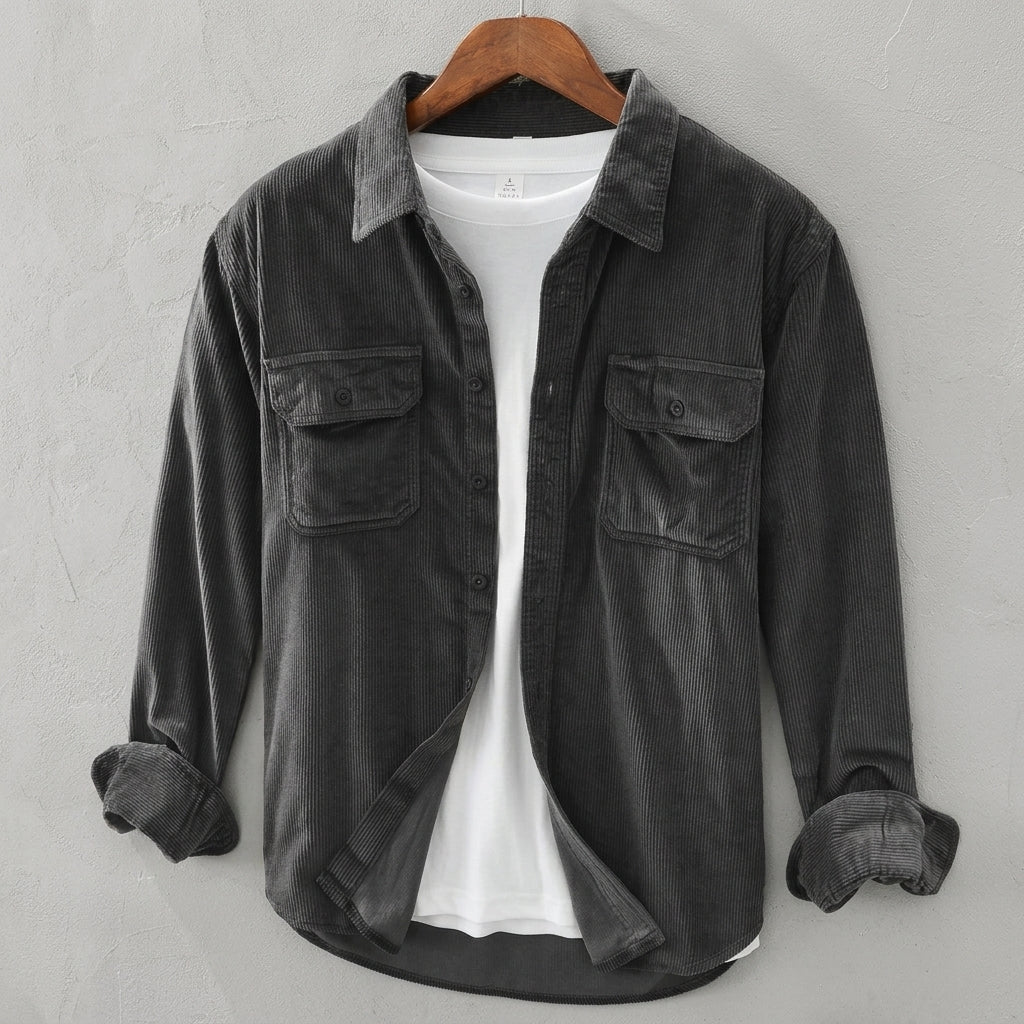 Herren Cord-Overshirt Regular Fit Freizeit