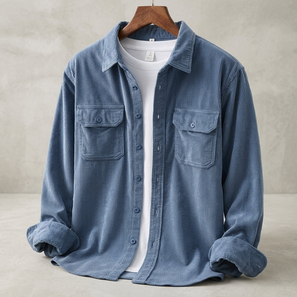 Herren Cord-Overshirt Regular Fit Freizeit