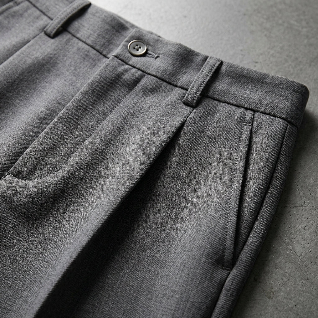 Herren Hose Regular Fit Business Freizeit Faltenhose