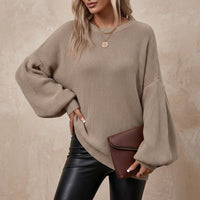 Damen Pullover Oversize Freizeit Beige