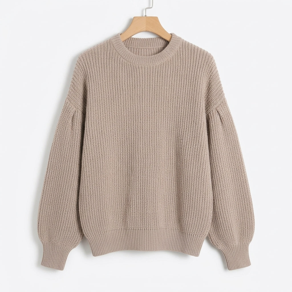 Damen Pullover Oversize Freizeit Beige
