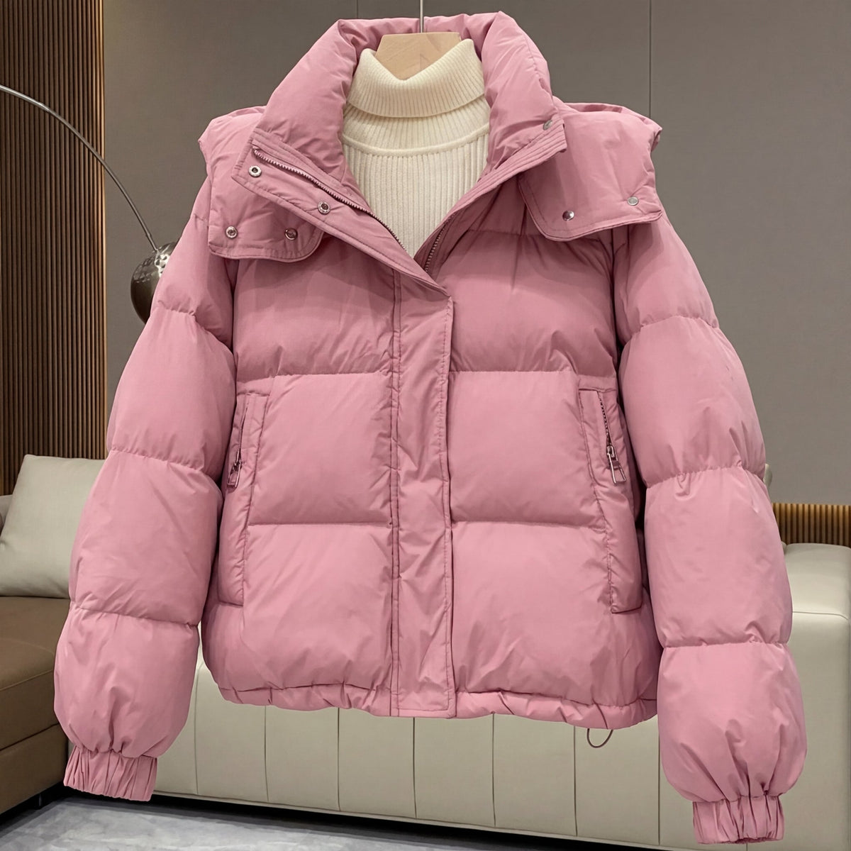 Damen Stepp-Pufferjacke Oversize Freizeit Winter