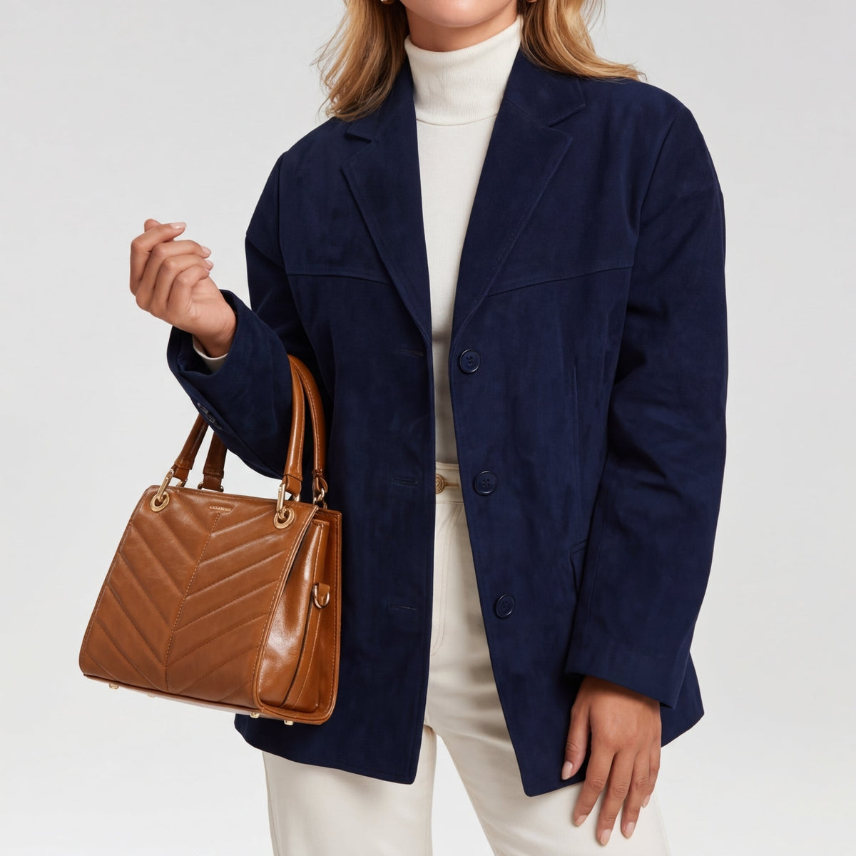 Damen Wollmantel Regular Fit Casual Elegant