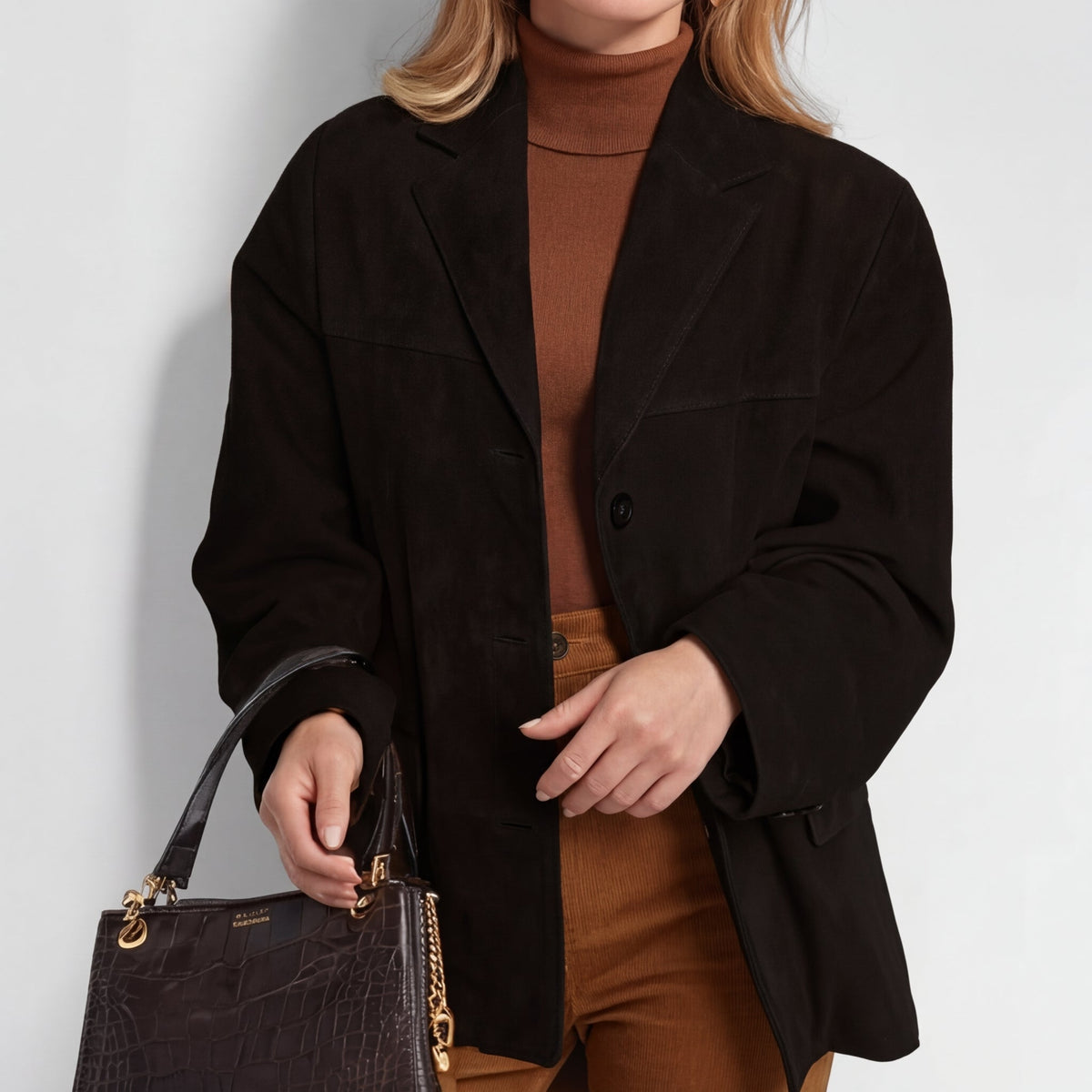 Damen Wollmantel Regular Fit Casual Elegant