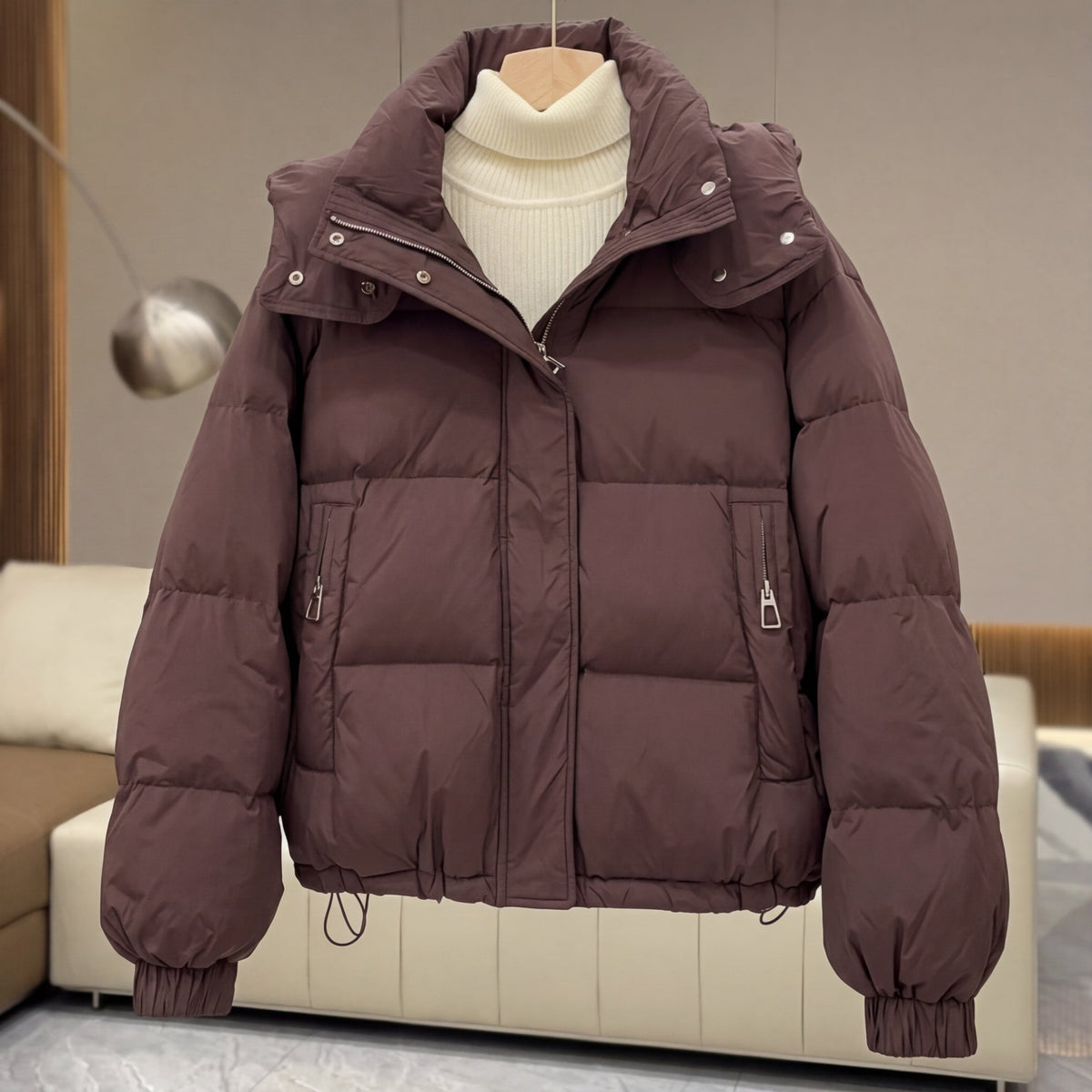 Damen Daunenjacke Oversize Freizeit Gesteppte Jacke