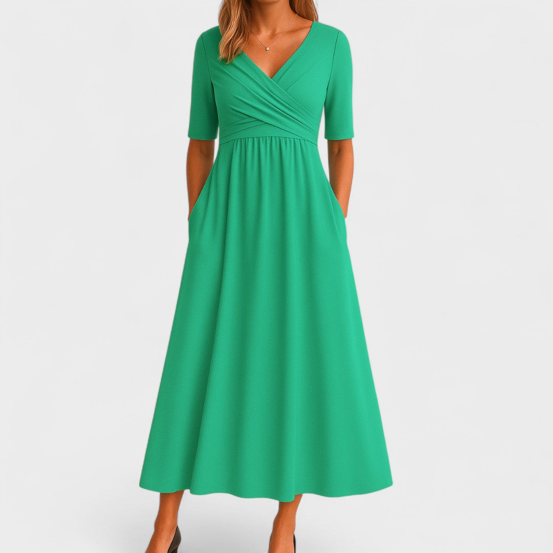 Damen Midi-Kleid Slim Fit Freizeit Elegant
