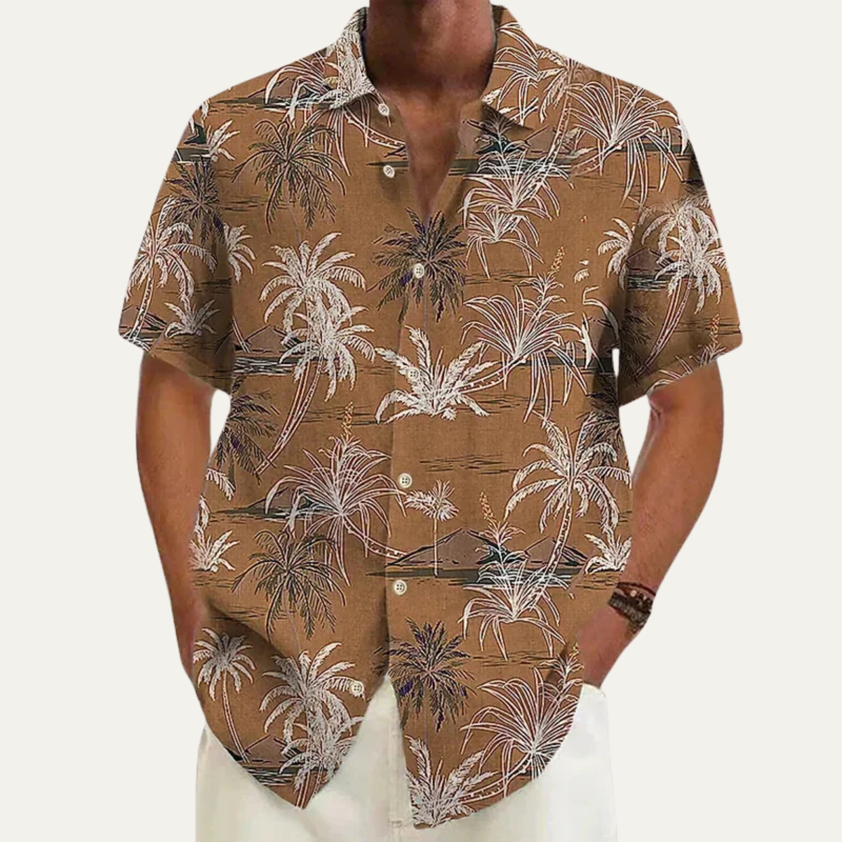 Das Cotswolds Herren Kurzarmhemd mit Palmenprint