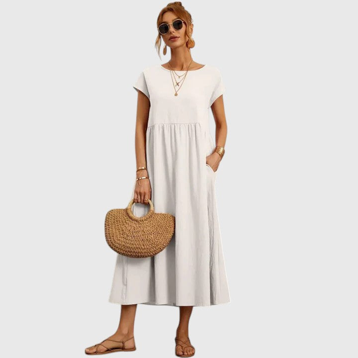 Damen Midi-Kleid Relaxed Fit Freizeit bequem sommerlich