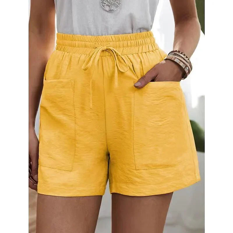 Damen Shorts High Waist Elastisch Casual Sommer