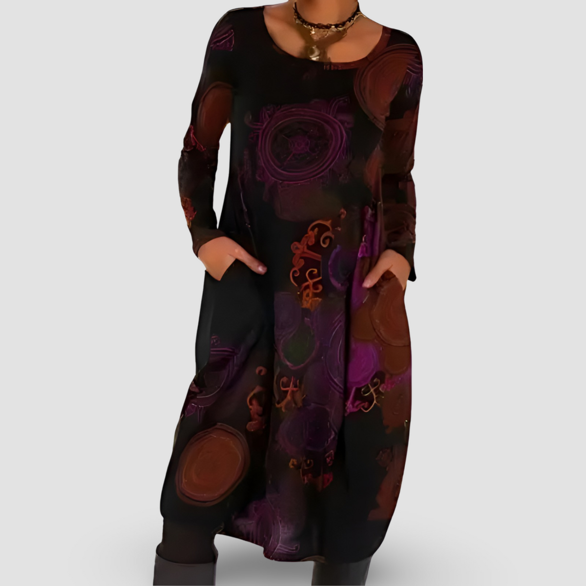 Damen Kleid Relaxed Fit Casual mit modernem Print