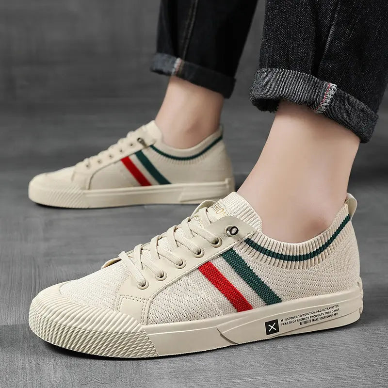 Sneaker Herren Retro Streifen Minimalistisch Freizeit