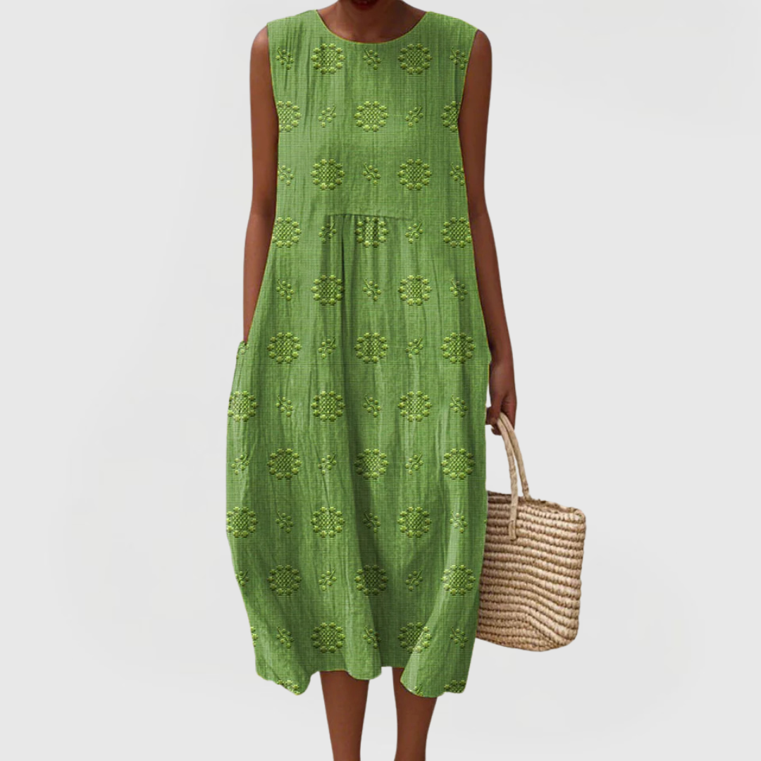 Damen Ärmelloses Kleid Relaxed Fit Sommer Freizeit mit Taschen