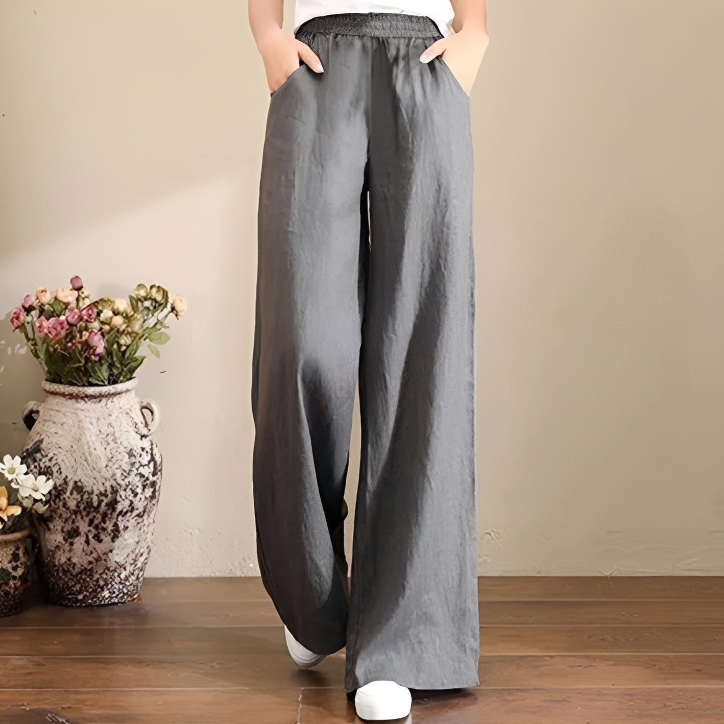 Damen Stoffhose Relaxed Fit Freizeit Sommer