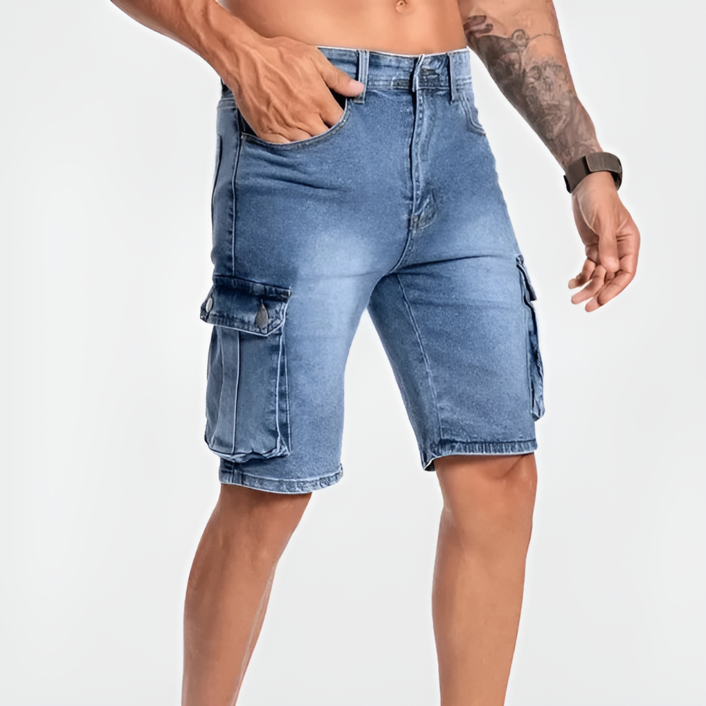 Denim Cargoshorts Herren Regular Fit Freizeit