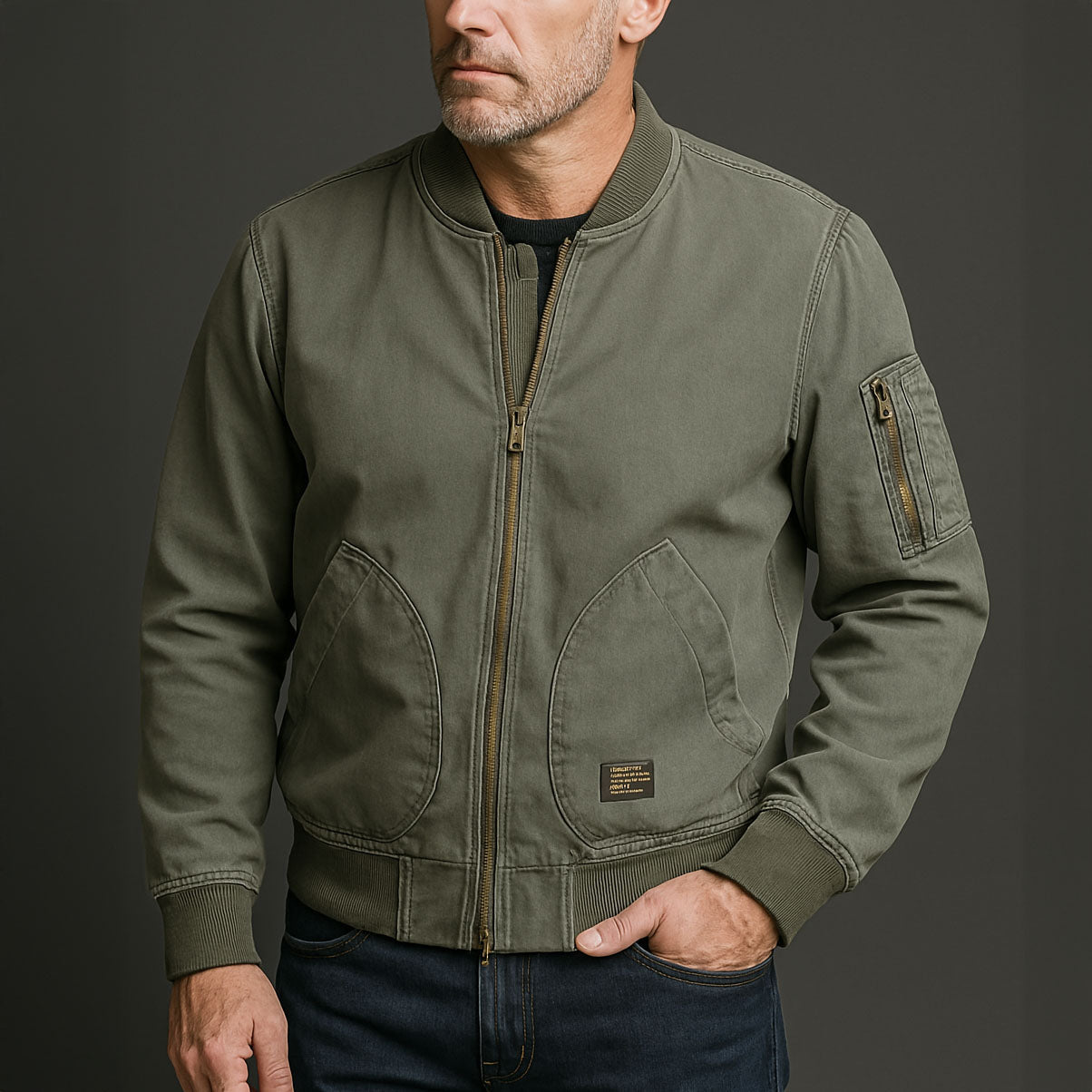 Bomberjacke Herren Regular Fit Freizeit Classic
