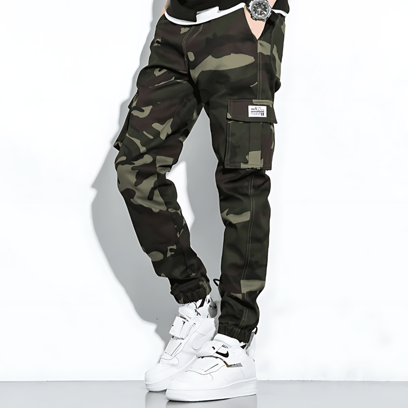 Herren Cargo-Hose Slim Fit Freizeit Camouflage