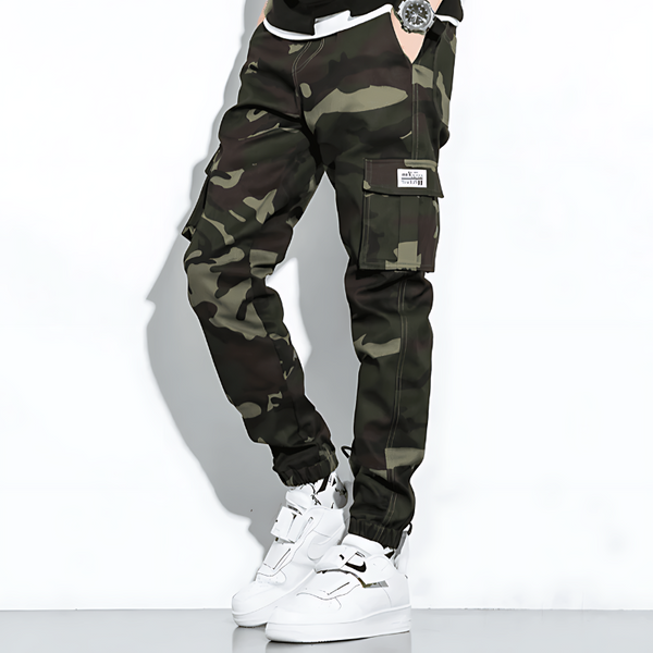 Herren Cargo-Hose Slim Fit Freizeit Camouflage