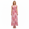 Maxikleid Damen Fließend V-Ausschnitt Seitenschlitz Elegant