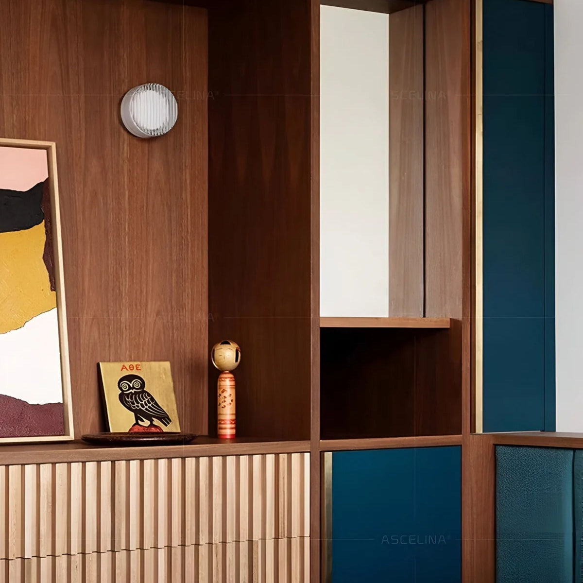 Wandleuchte Minimalistisch Bernstein Glas Innen- und Außenbereich