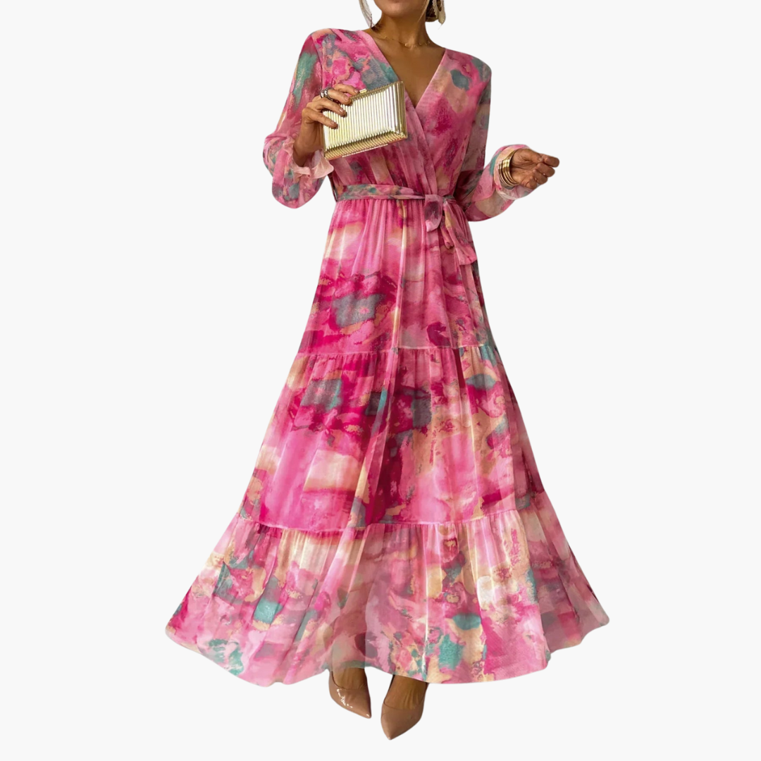 Damen Langarm Sommerkleid Relaxed Fit Freizeit