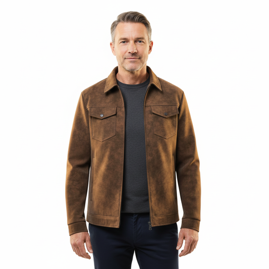 Lederjacke Herren Regular Fit Casual Übergangszeit