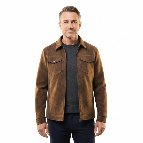 Lederjacke Herren Regular Fit Casual Übergangszeit