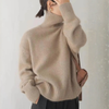 Kaschmir Rollkragenpullover Damen Relaxed Fit Freizeit