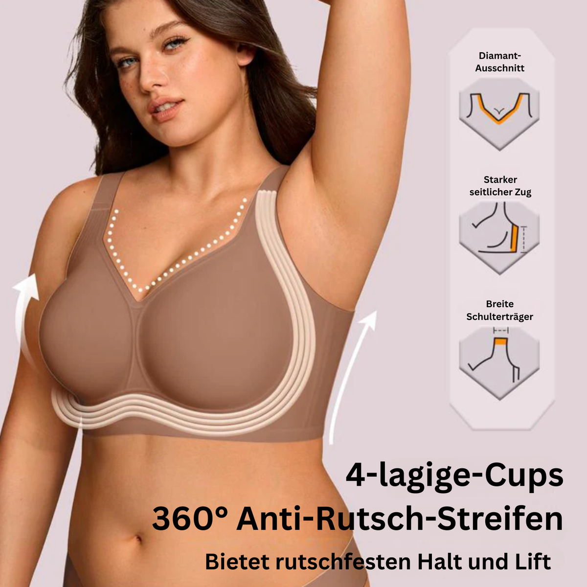 Sina I Damen Jelly Gel-BH Kabellos Komfort Push-up Alltag