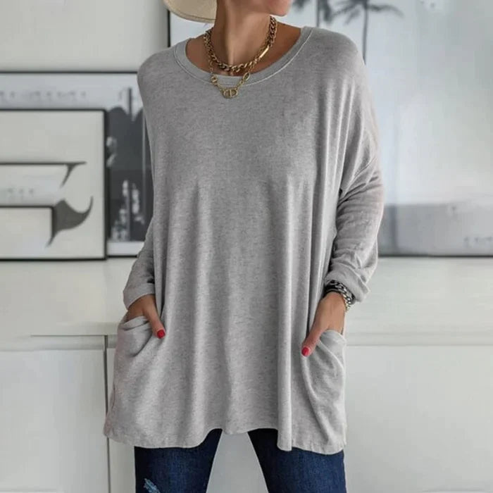 Damen Loose Fit Oberteil Casual Lässig Komfortabel