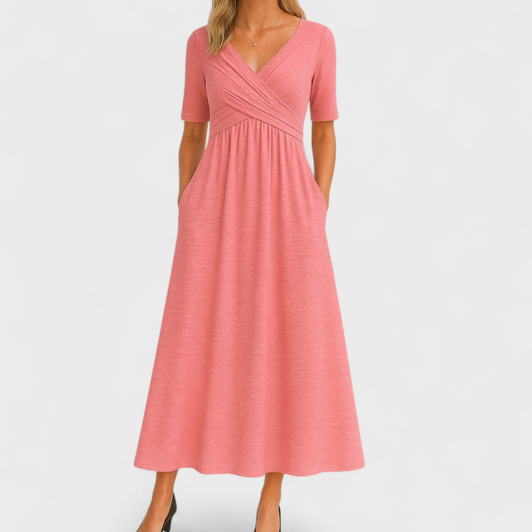 Damen Midi-Kleid Slim Fit Freizeit Elegant