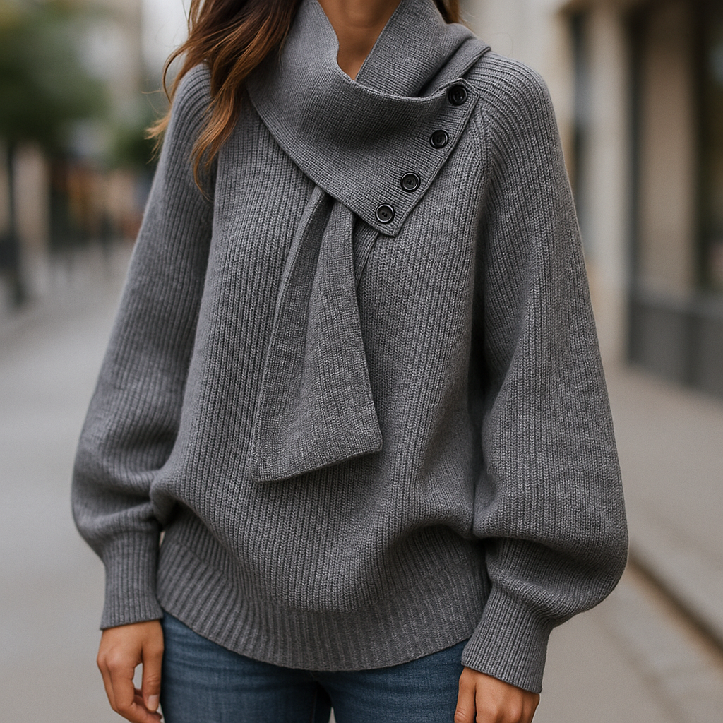 Damen Schalkragen-Pullover Regular Fit Freizeit Winter