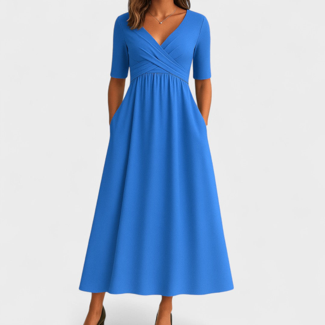 Damen Midi-Kleid Slim Fit Freizeit Elegant
